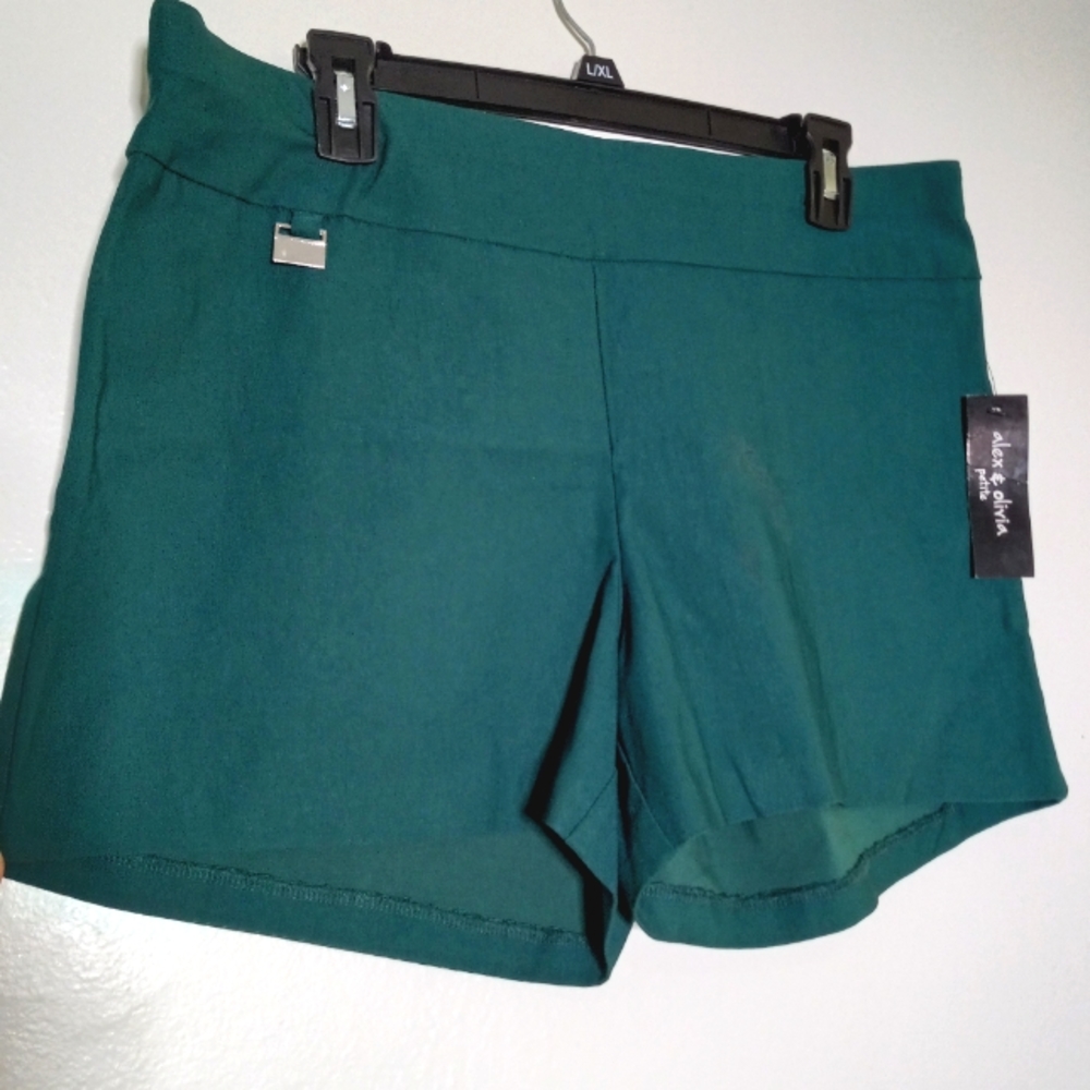 ALEX E OLIVIA Short Strech New, size XL color Green. - Picture 2 of 6